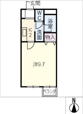 ハイツH&M(1K/3階)の間取り写真