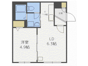 ESPERANZA(1LDK/1階)の間取り写真