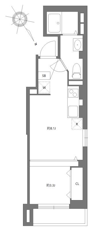 エムジェイプレイス目黒(1LDK/3階)の間取り写真