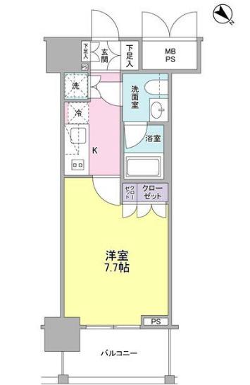 常盤レジデンシア荻窪(1K/2階)の間取り写真