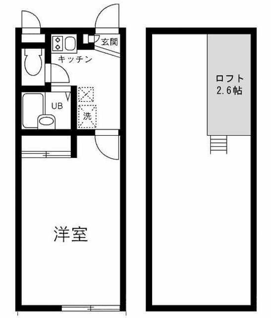 メインシティガーデン壱番館(1K/2階)の間取り写真