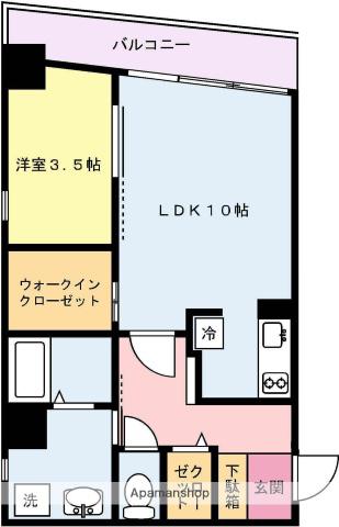 MAISON KOYO(1LDK/4階)の間取り写真