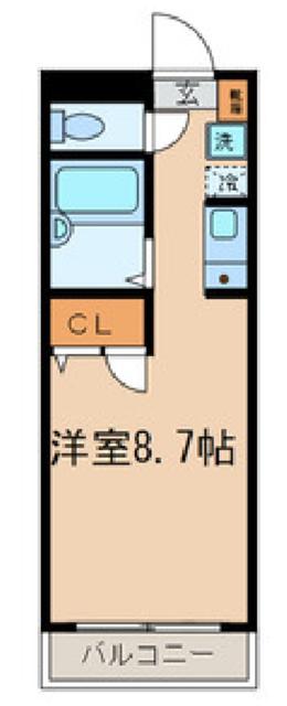 第6宮田ビル(ワンルーム/1階)の間取り写真