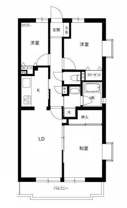 グレース桜新町(3LDK/4階)の間取り写真