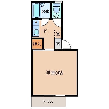 スウィング88(1K/1階)の間取り写真