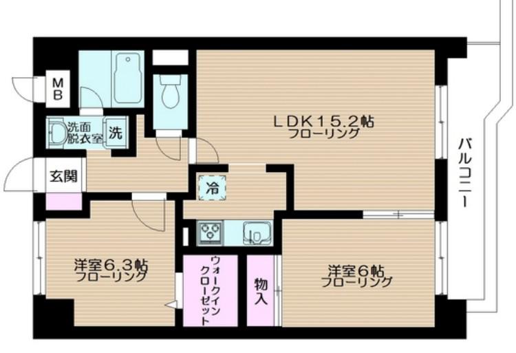 クレスト王子I(2LDK/4階)の間取り写真