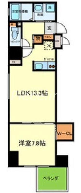 パウゼ堺筋(1LDK/2階)の間取り写真