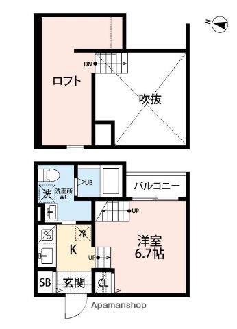 PRALINE(ワンルーム/1階)の間取り写真