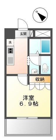 マーガレットSK(1K/2階)の間取り写真