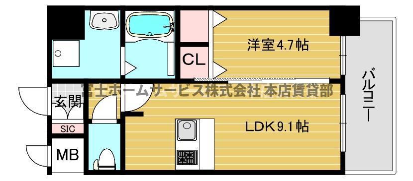 GM KOHAMA(1LDK/10階)の間取り写真