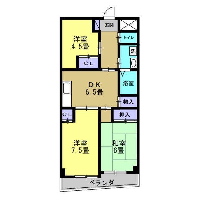 リアライズ葛西駅前I(3DK/9階)の間取り写真