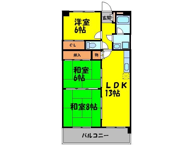 クレストG34(3LDK/5階)の間取り写真