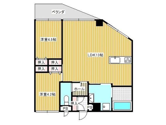 ココパレス糸満(2DK/2階)の間取り写真