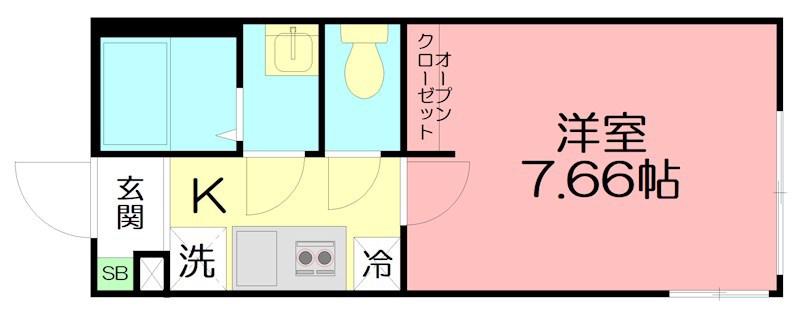 カインドネス辻堂ノース(1K/1階)の間取り写真