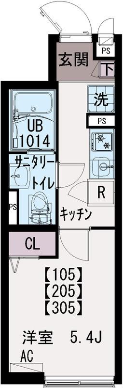 IXO榎町(1K/3階)の間取り写真