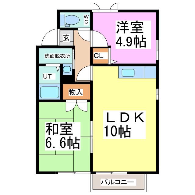 CONFAR GUCCI(2LDK/1階)の間取り写真