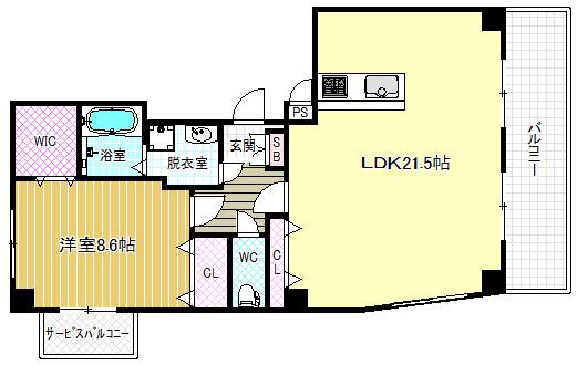 SEVEN OAKS(1LDK/7階)の間取り写真