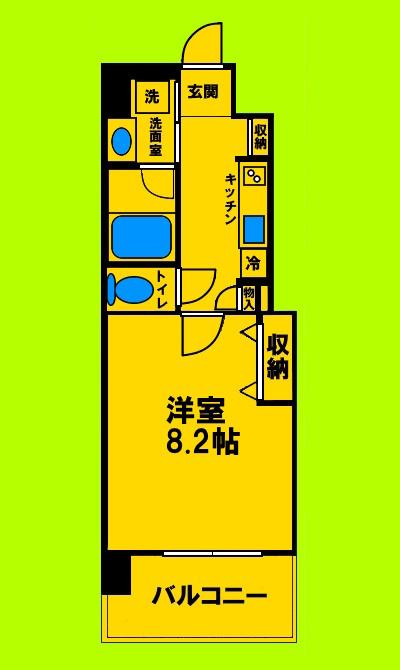 サクシード江坂公園(1K/11階)の間取り写真