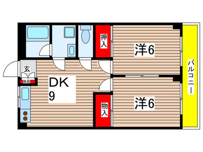 原田マンション(2DK/2階)の間取り写真