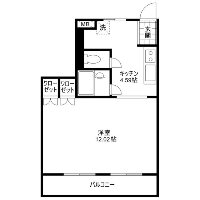 A.P.MIENO(1K/2階)の間取り写真