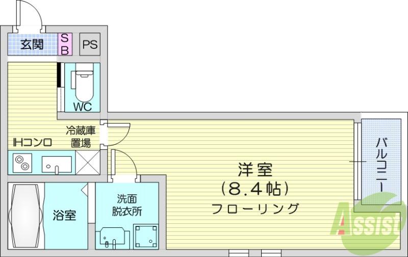 ラクセス中野栄(1K/3階)の間取り写真