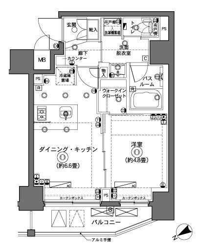 ズーム横浜(1DK/5階)の間取り写真