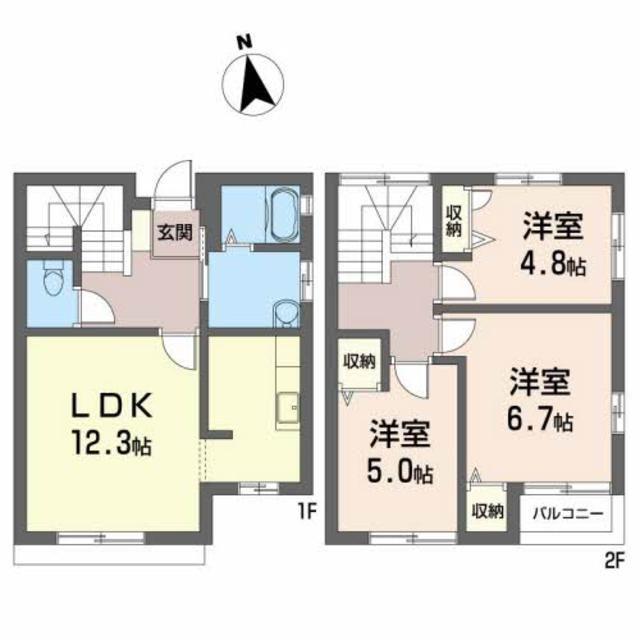 メゾネットM&K(3LDK/1階)の間取り写真