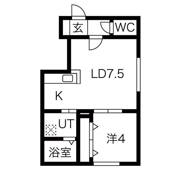 BELLA VISTA(1LDK/2階)の間取り写真
