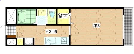 TKコーポ(1K/1階)の間取り写真