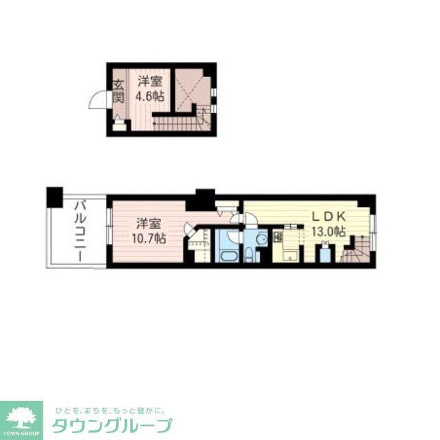 レジデンスシャルマン月島(2LDK/7階)の間取り写真