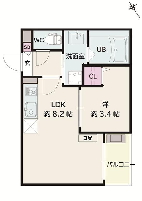 JACK KOYOII(1LDK/1階)の間取り写真