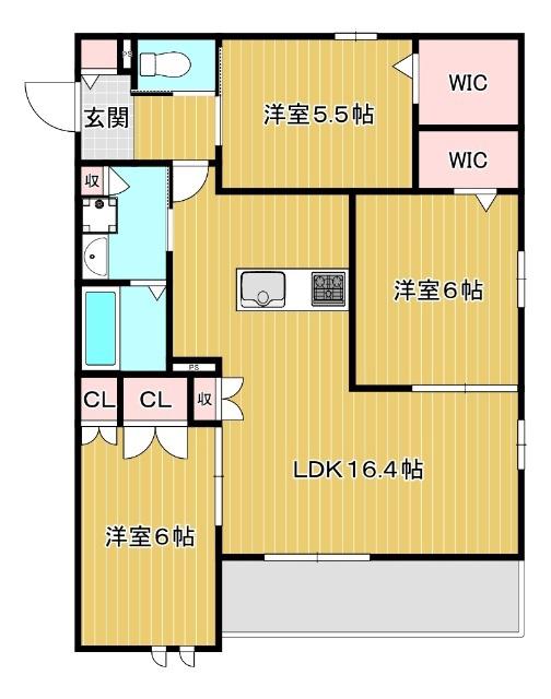 CITRUS 武庫之荘(3LDK/2階)の間取り写真