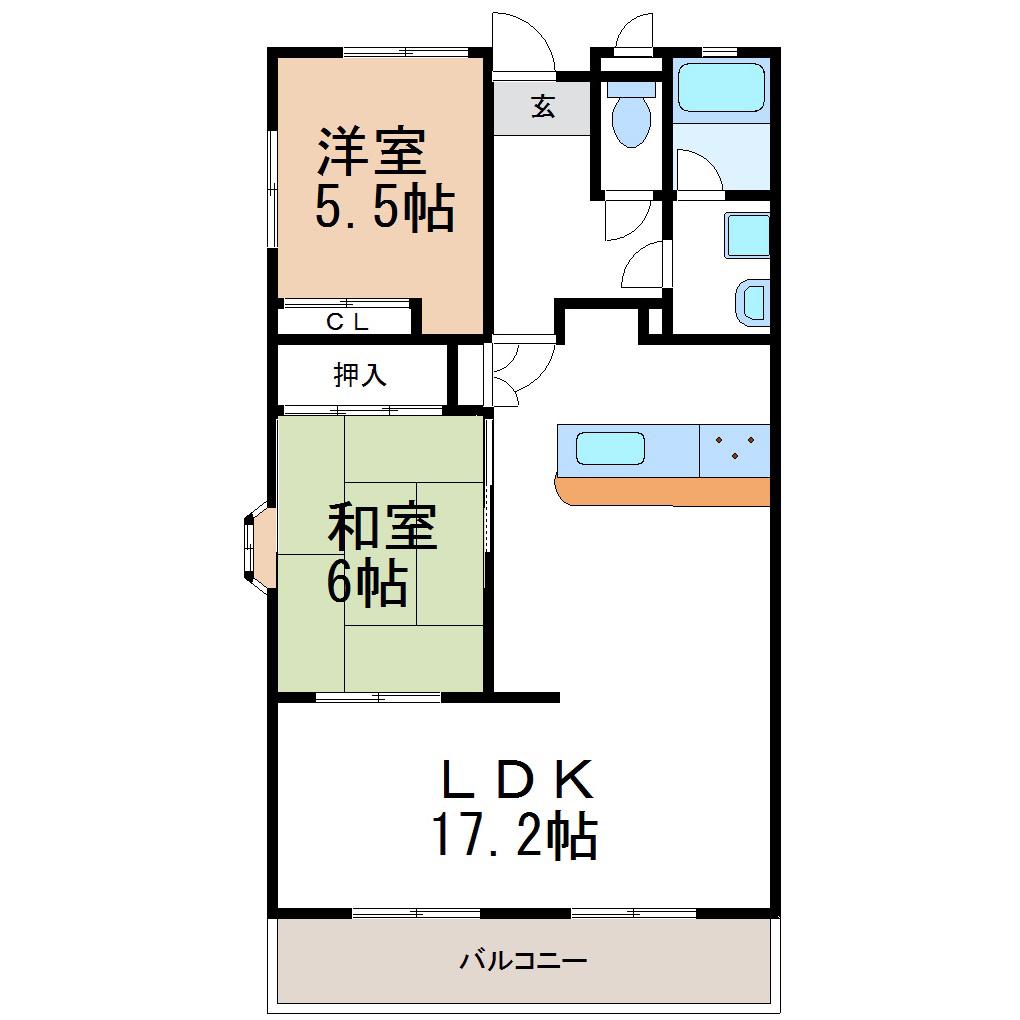リトルアイランド(2LDK/2階)の間取り写真