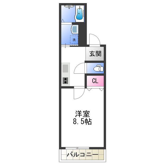 フジパレス住ノ江駅南V番館(1K/3階)の間取り写真