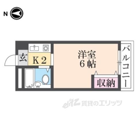 栄ハイツ(ワンルーム/2階)の間取り写真