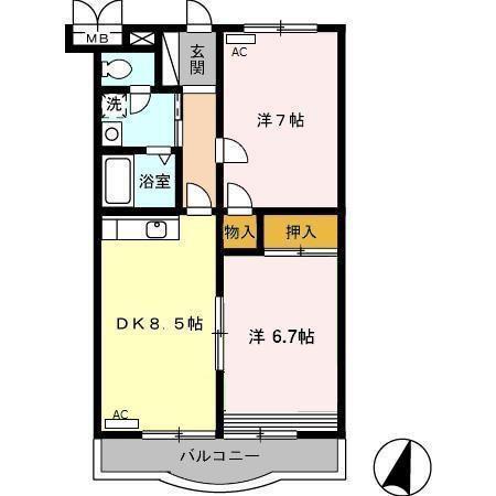 ネバーランドI(1LDK/3階)の間取り写真