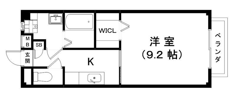 セゾン・ラメールII(1K/1階)の間取り写真