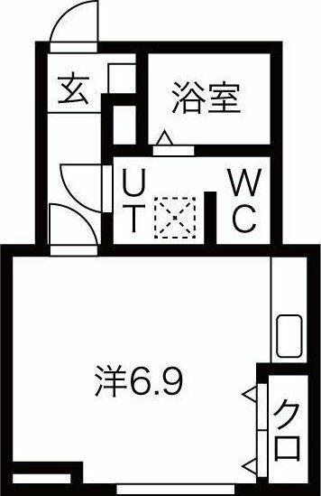 メリディアン北仙台(ワンルーム/1階)の間取り写真