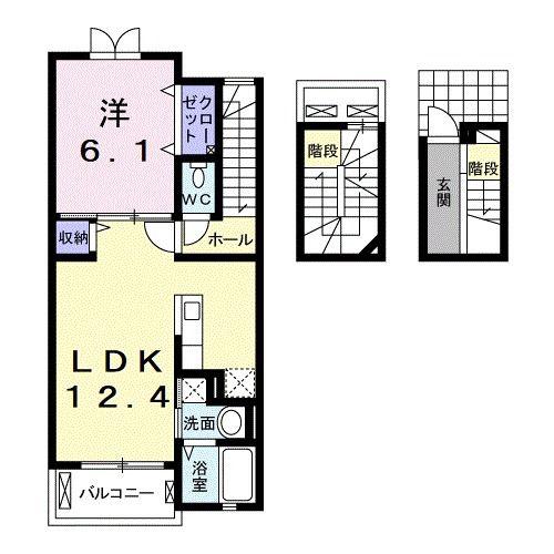 アミティ プレセアII(1LDK/3階)の間取り写真