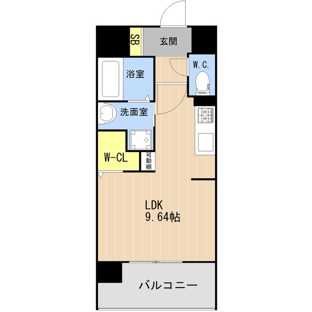 LIBTH箱崎駅前(ワンルーム/5階)の間取り写真