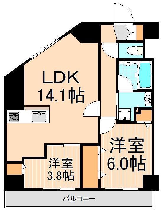 メインステージ北千住VII(2LDK/12階)の間取り写真