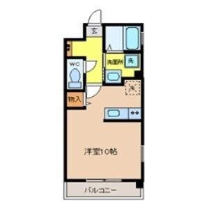 ディアコート(ワンルーム/3階)の間取り写真