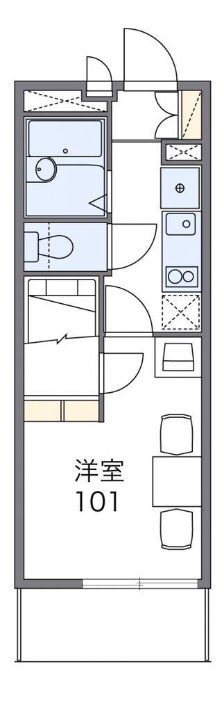 レオパレスエスティーハイム(1K/1階)の間取り写真