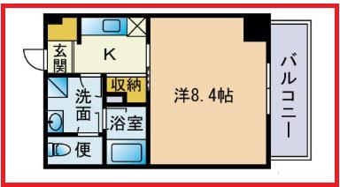 パークベアー業平(1K/5階)の間取り写真