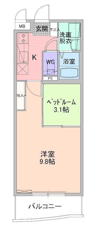 ウッドソレル(1SK/1階)の間取り写真