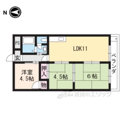 コーポ陽光(3LDK/3階)の間取り写真