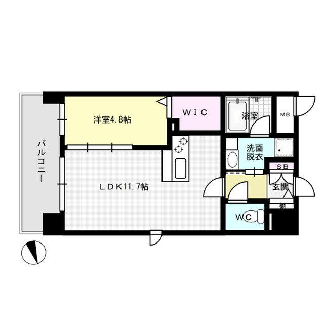 ATRIOFLATS井尻(1LDK/7階)の間取り写真