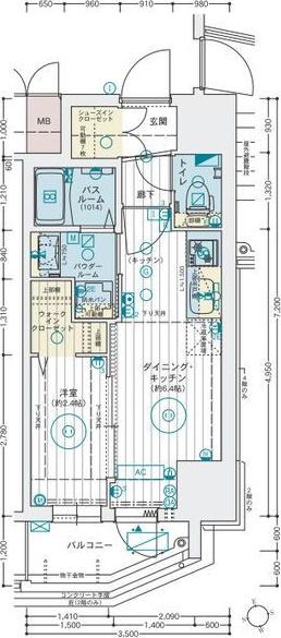 エステムコート名古屋葵(1DK/5階)の間取り写真