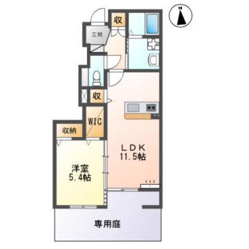 KIJIGAO(1LDK/1階)の間取り写真