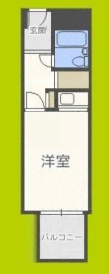 朝日プラザ心斎橋(ワンルーム/6階)の間取り写真